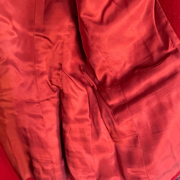 JG Hook Womens Wool Blazer Size 10 Cranberry Red Five Button Coat Jacket Vintage - Picture 8 of 13